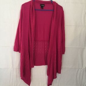 Lane Bryant Pink Knit bottom open cardigan